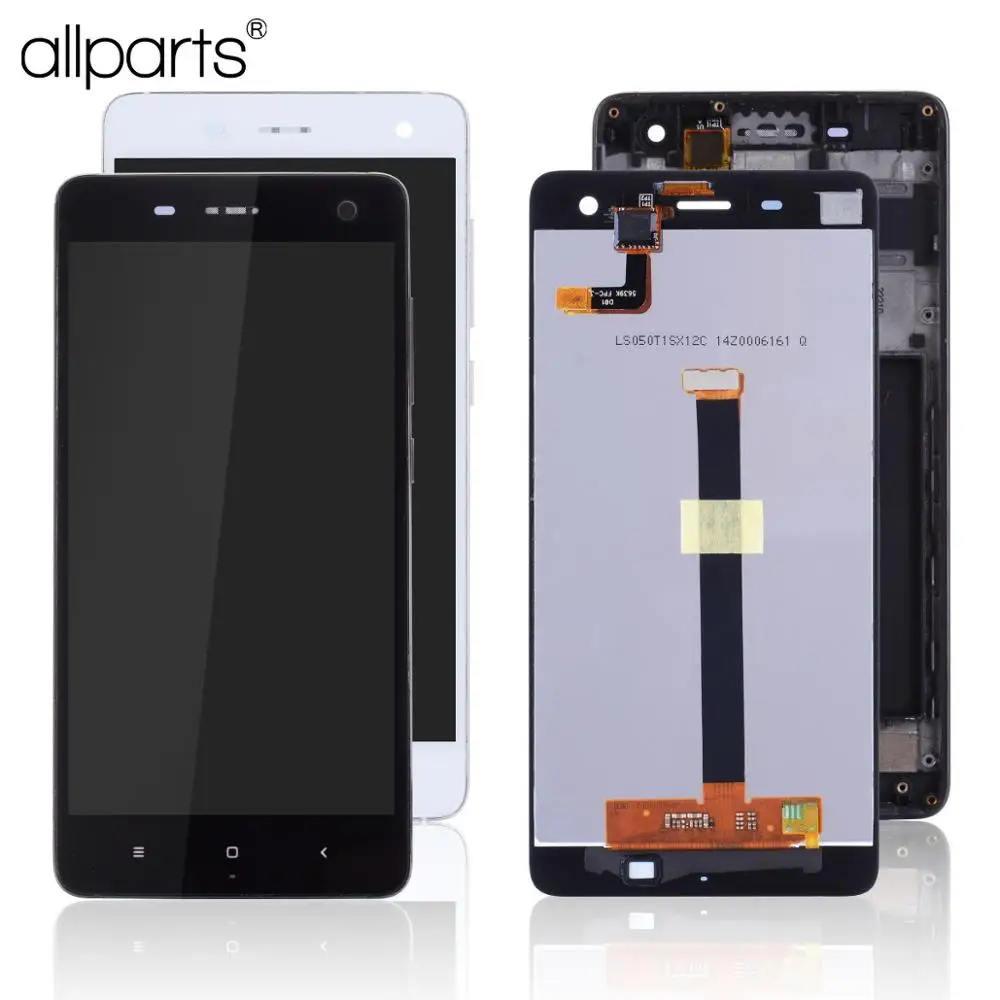 Продажа Дисплей для Xiaomi mi4 mi 4 font b LCD b font в сборе с тачскрином на рамке Оригинал 5,0 черный белый