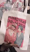 Yarichin-Bolso de lona estilo Harajuku para mujer, bandoleras de gran capacidad con estampado de dibujos animados japoneses, Estilo Vintage, informal, Hip Hop, Ulzzang