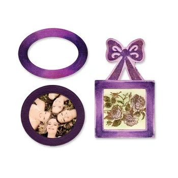 

Form for cutting and embossing labels and bow embosslits XL die 657757