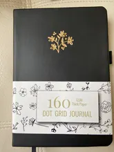 BUKE-cuaderno de bocetos con cuadrícula de puntos, cuaderno de bocetos de cuero PU, papel grueso de 160gsm, bolsillo interior, cierre elástico, soporte para bolígrafo