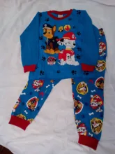 Paw Patrol-Pijama de algodón para niños, ropa de dormir de dos piezas, de manga larga