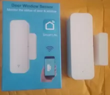 Tuya-Sensor inteligente con wifi para puerta, detector de entrada abierta/cerrada, app Smart Life con logotipo personalizado gratuito, compatible con Google Home y con Alexa
