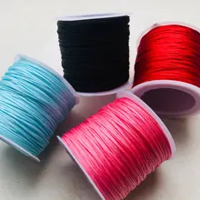 Cordón de nailon de 50 metros y 23 colores, hilo de macramé con nudo chino, pulsera trenzada, borlas, abalorios, hilo de cuerda Shamballa
