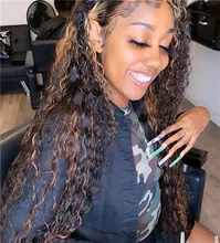 ALICE-pelucas de cabello humano rizado con malla frontal, cabello con cierre superior de cuero cabelludo de 150% de densidad, no Remy