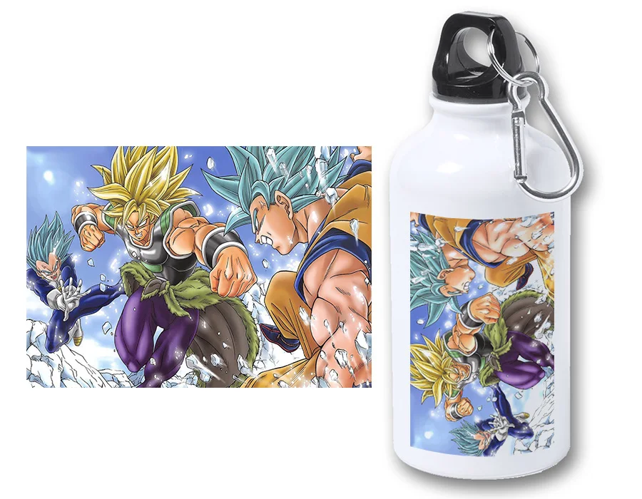 MERCHANDMANIA BIDON METALICO 400 мл пленка BROLY VS GOKU VEGETA металлическая бутылка для путешествий