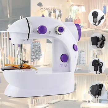 

Mini Sewing Machine Portable Household Night Light Foot Pedal Straight Line Hand Table Two Thread Kit Electric