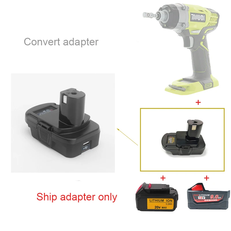for dewalt and milwaukee 18V /20V battery convert to for Ryobi one+ tool use adapterPower Tool