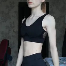 WANAYOU-sujetadores deportivos transpirables para mujer, Top deportivo acolchado con agujeros, S-2XL XXXL, de talla grande, para gimnasio, correr, Fitness y Yoga