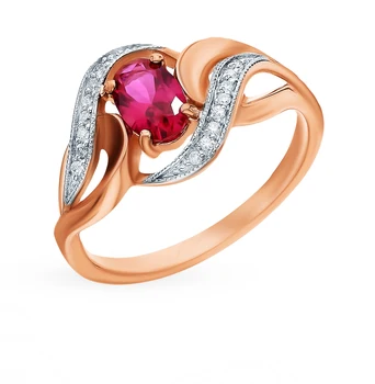 

Gold ring with Ruby and diamonds sunlight sample 585