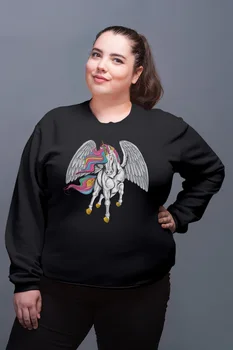 

Angemiel Wear Winged Unicorn Black Women Sweatshirt