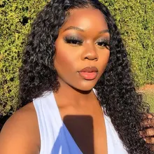 Pelucas de encaje Frontal transparente para mujer, peluca brasileña de ondas profundas HD, densidad del 150%, ISEE HAIR de 13x4, pelucas de cabello humano suelto de ondas profundas