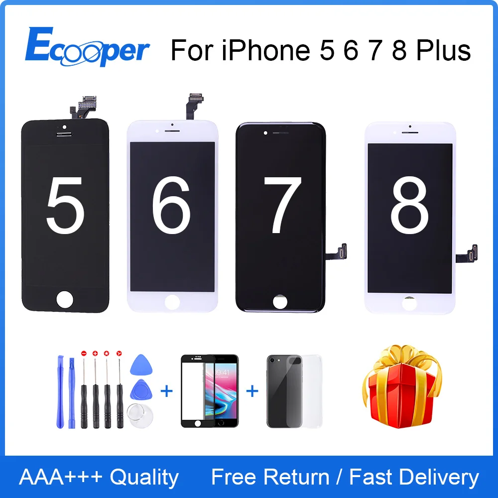 ЖК-экран для iPhone 5 5SE 6 6S 7 8 Plus ЖК-дисплей с 3D сенсорным экраном дигитайзер в сборе