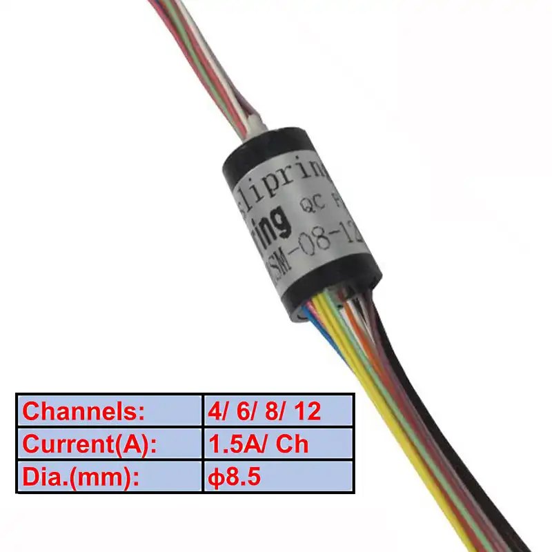 Black Metal 3 Wires 15A AC 240V Micro Collector 500RPM Capsule Slip Ring Circuit