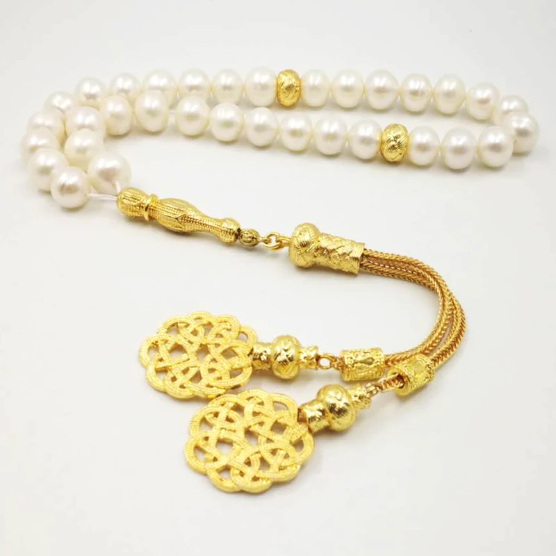 Женский натуральный пресноводный жемчуг Tasbih 33 66 99 мусульманские молитвенные бусы подарок браслет Misbaha турецкий Kazaz модные исламские ювелирные изделия