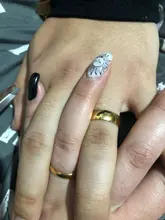 Anillo de compromiso dorado de lujo para pareja, joyería fina de estilo Simple a la moda, regalo de aniversario para hombre y mujer
