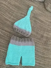 Traje de punto de ganchillo para recién nacido, accesorios para fotografía