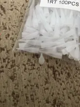 Agujas de tatuaje de cejas, puntas de jeringa para maquillaje permanente, gorras de tatuajes de plástico combinados con agujas 1R, 1RT, 100 Uds.