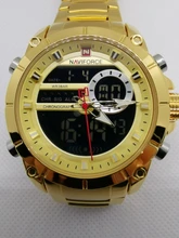 NAVIFORCE-reloj de pulsera militar para hombre de acero, cronógrafo de acero, cronógrafo para hombre, resistente al agua, pantalla dual