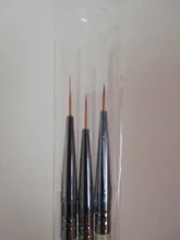 Pincel de dibujo delineador Kolinksy para uñas, accesorios de manicura Nail Art, pincel acrílico de cristal, delgado, de dos caras para pintar franjas de flores, 3 unidades por juego