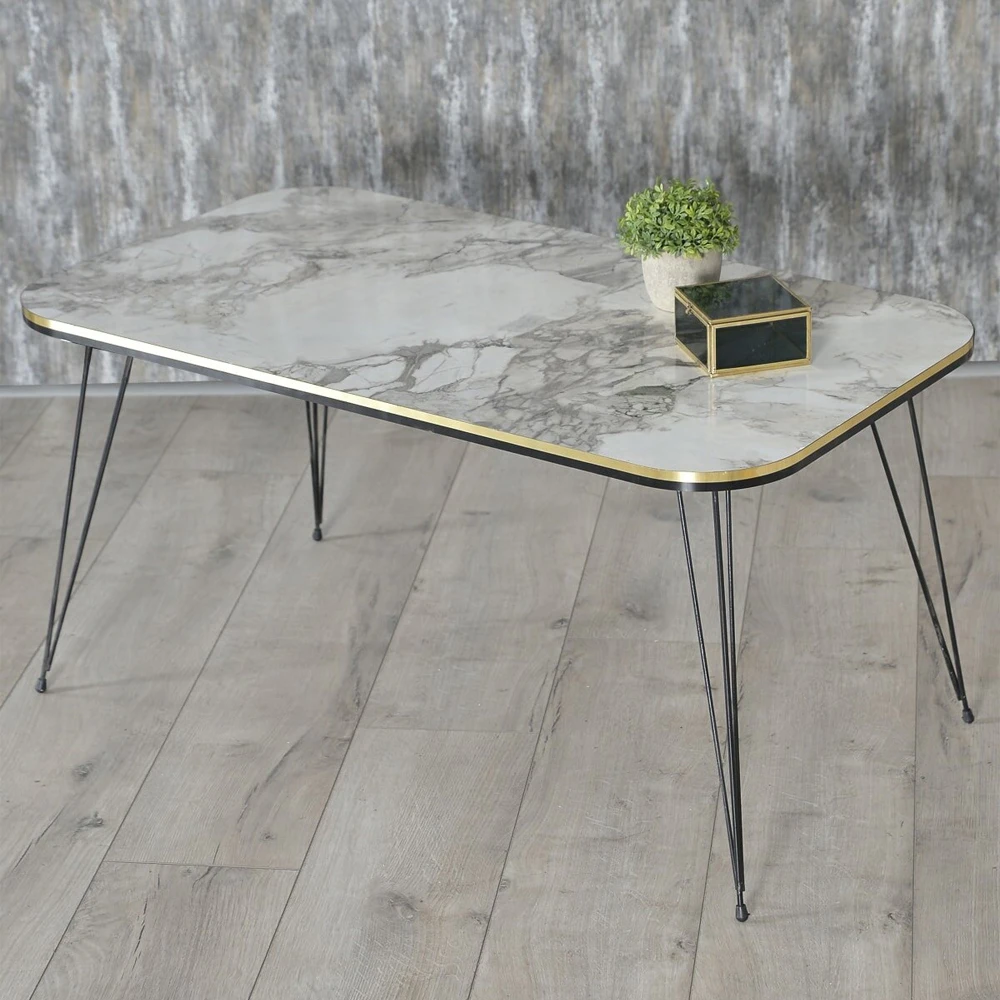 ModernCenterTableMetalWireLegAssembledCenterTableTeaCoffee