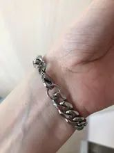 Vnox-Pulsera cadena de eslabones de acero inoxidable unisex, brazalete curvo simple, estilo cubano, para hombre y mujer, 11mm