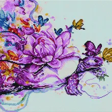 Алмазная мозаика APK 24011 Черепаха и лотос 40*50 Эксклюзив