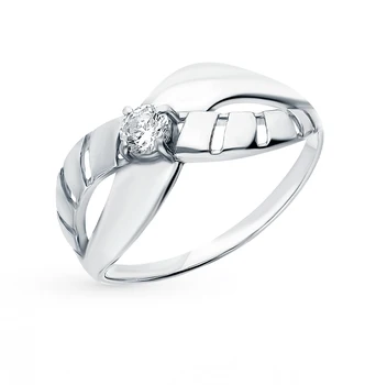 

Silver ring with cubic zirconia sunlight sample 925 test