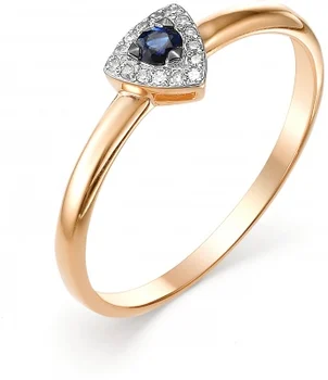 

Alcor ring with sapphire and diamonds in red gold