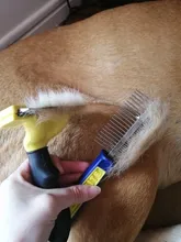 Peine de acero inoxidable para perros y mascotas, cepillo para quitar el pelo, herramienta de aseo para gatos, mango suave, accesorios para productos para mascotas #2