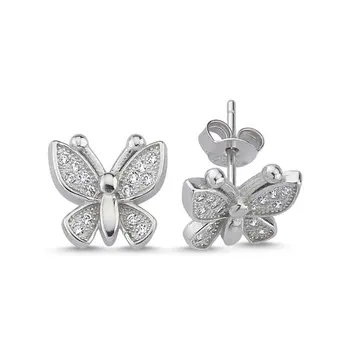 

Angemiel 925 Sterling Silver Zircon Butterfly Earrings