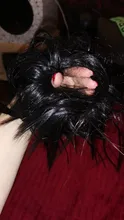 Bicicleta con sintético Flexible moño para el cabello rizado cabello moño elástico sucio ondulado Scrunchies abrigo de cola de caballo de pelo banda Exte