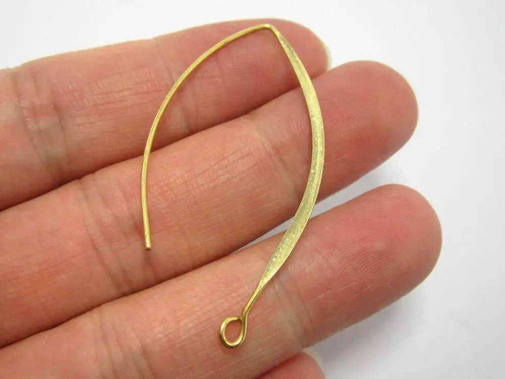 

30pcs Earring Hooks, Hammered Brass Ear Wires, 45mm, Earring Findings, Jewelry Making Supplies R209