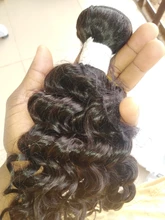 8-28 30 40 pulgadas paquetes de ondas profundas con cierre de pelo brasileño rizado 100% humano onda de agua 3 4 paquetes de tejido y cierre de encaje