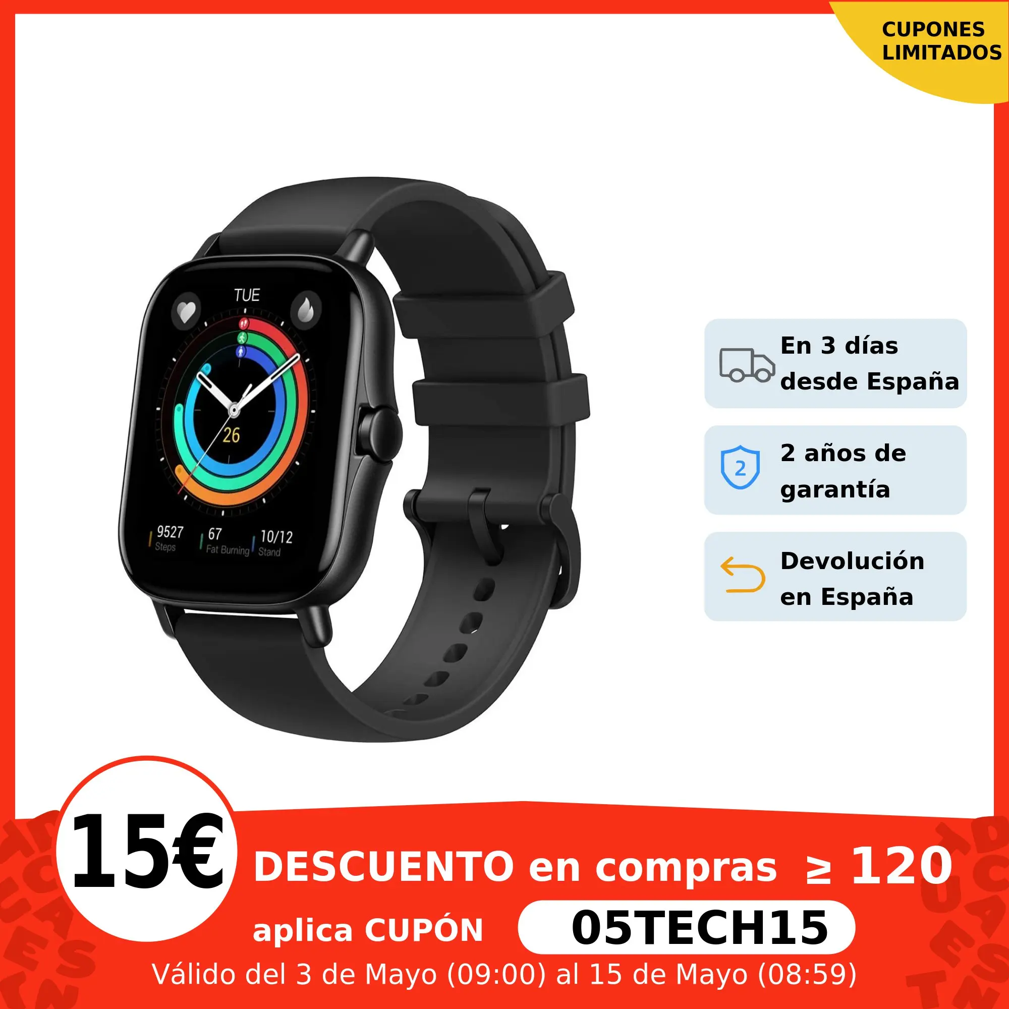 Amazfit GTS 2,Reloj inteligente,Pantalla AMOLED,Música,5ATM,Control del sueño,12 modos deporte exterior,Smartwatch android IOS