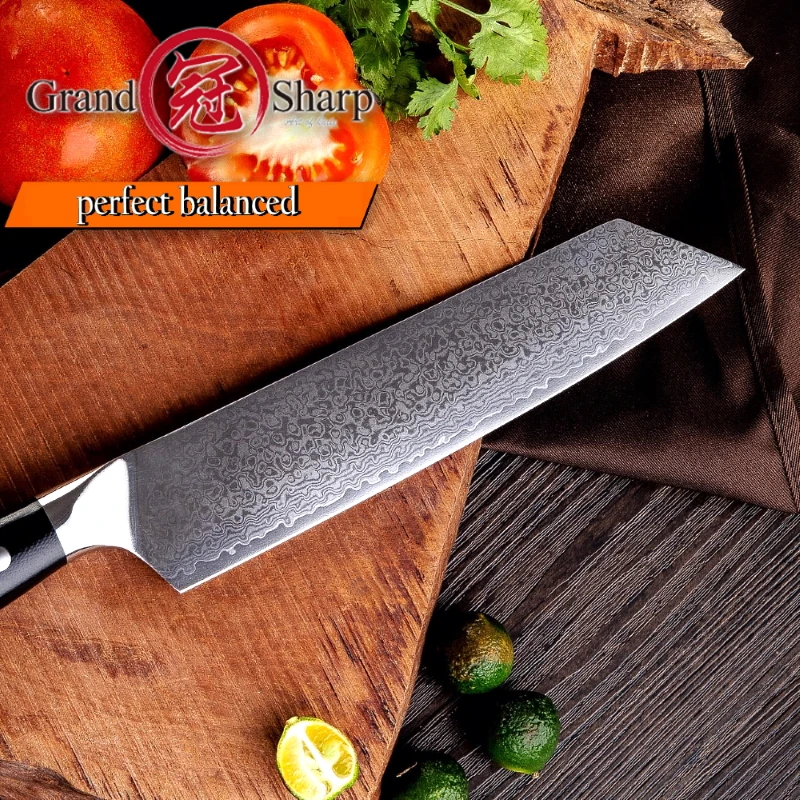 Дамасские кухонные ножи Kiritsuke Gyuto поварской нож 67 слоев японский дамасский vg10 из