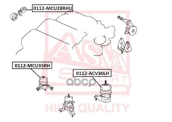 Cushion | Right | Lexus Rx300 2006-2008 ASVA art. 0112MCU35RH