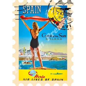

Spain vinyl souvenir magnet vintage tourist poster