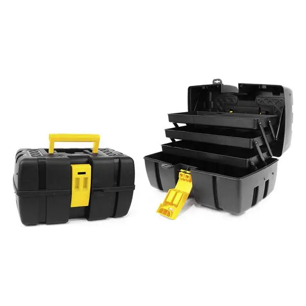 Ящик для инструментов с отделениями Bricotech Venezia black yellow(37X23x21 см