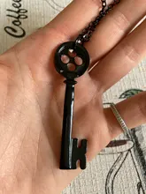 Collar de Metal con personalidad para Halloween, accesorios de esqueleto de llave Coraline de color negro, Retro, del Cofre del Tesoro