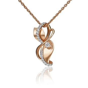 

Yuz platinum pendant with cubic zirconia in red gold