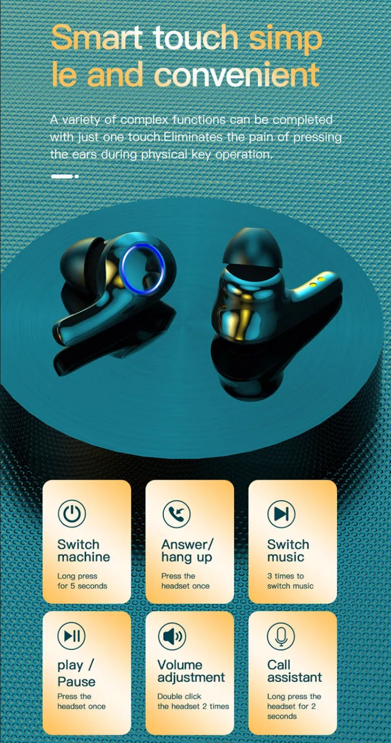com microfones tws bluetooth esportes à prova