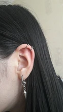 Pendiente de acero inoxidable para mujer, pendiente de Clip para oreja, sin piercing, para cartílago, Punk Rock, 1 unidad