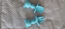 2 unids/set de silicona bebé juego de tenedor cuchara de dibujos animados oso bebé lindo aprendizaje almuerzo cuchara comer tenedor