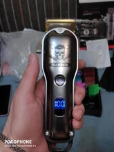 HATTEKER-cortadora de pelo para hombre, cortador de barba profesional, inalámbrico, recargable, Kit de barbería, gran potencia