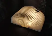 Table-Lamp Desk Led-Book Night-Light Wooden Magnetic Home-Decoration Foldable Creative