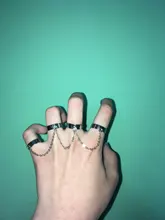 Anillos abiertos de dedo múltiple para mujer, cadena de eslabones estilo Punk, fiesta, concierto, ceremonia, regalo de joyería, venta al por mayor, 2020