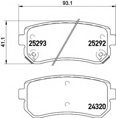 Колодки тормозные дисковые Hyundai Accent II(+тагаз) 2000-2012
