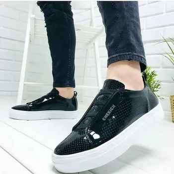 

Chekich CH011 Japanned Leather White Sole Male Shoes Si̇yah
