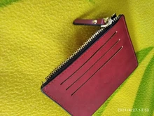 Tarjetero pequeño de cuero delgado con bolsillo para monedas para hombre y mujer, cartera pequeña de moda para tarjetas de identificación, monedero de negocios