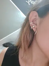 Pendiente falso de cartílago para mujer, pendiente de cristal de circonita, envoltura de oreja con Clip en la oreja